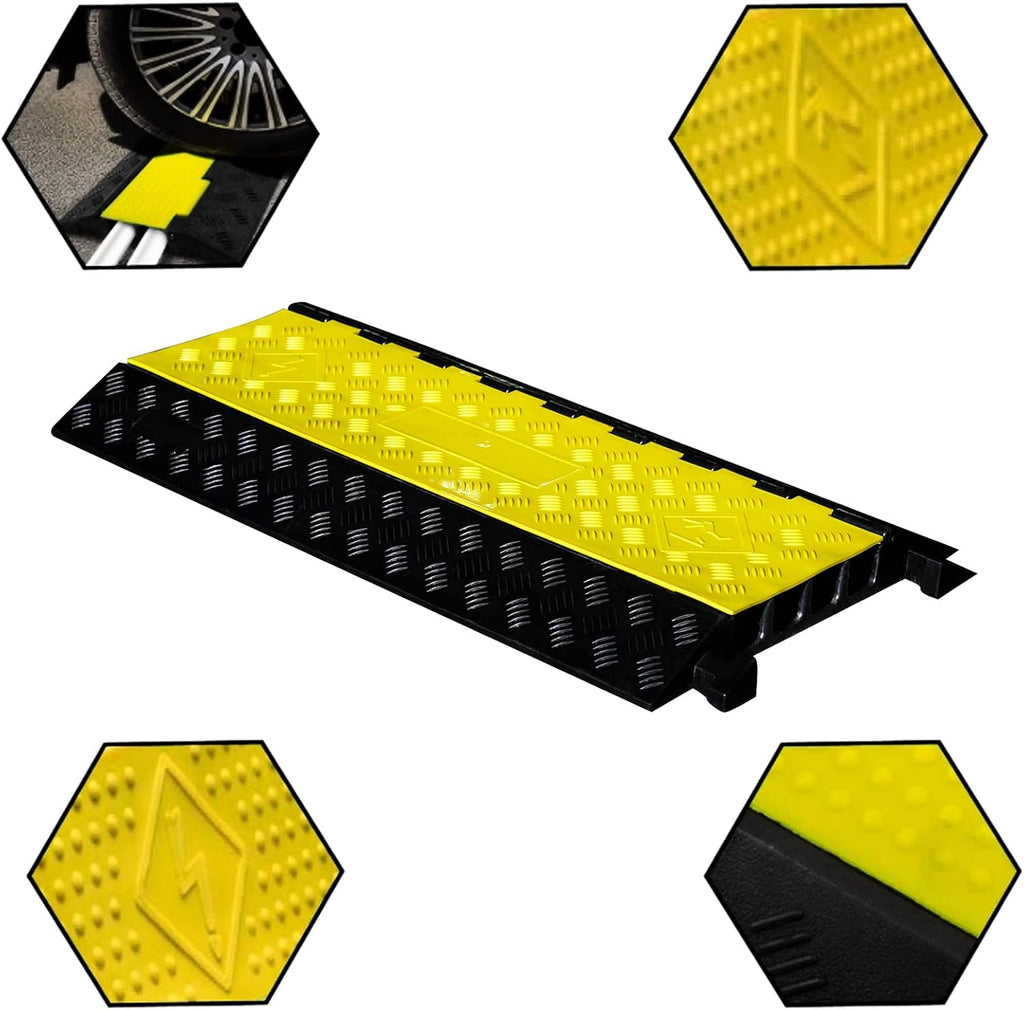 Cable Protector Ramp Pack of 2 PVC Rubber Heavy Duty 55000lbs Capacity O110