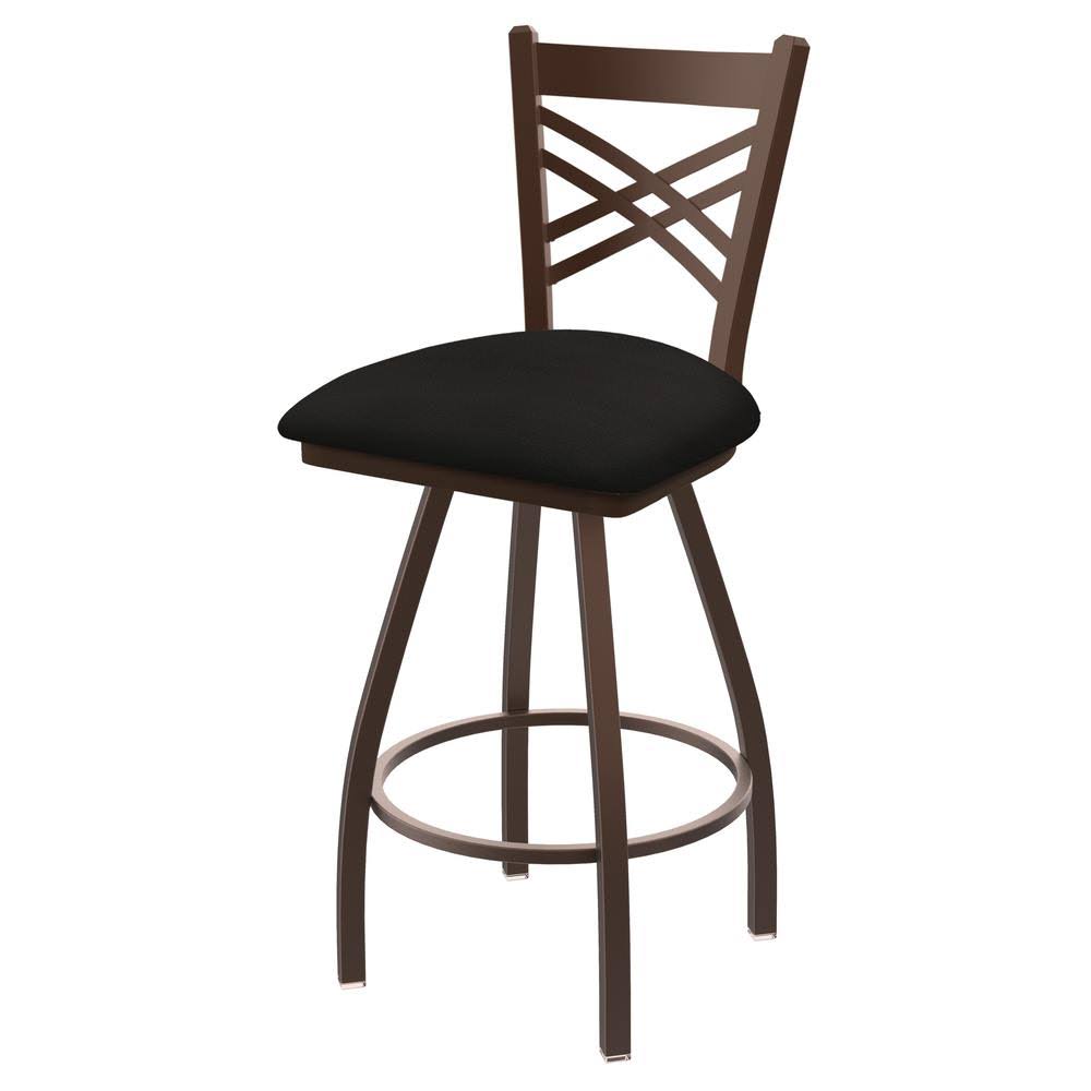 Bronze Swivel Stool with Espresso Seat M754