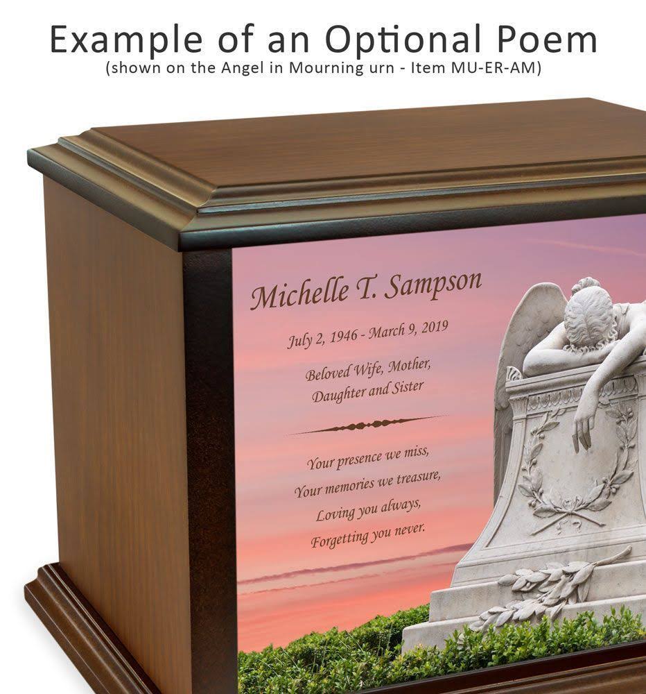 Roses Wood Cremation Urn - 4 Sizes H15047