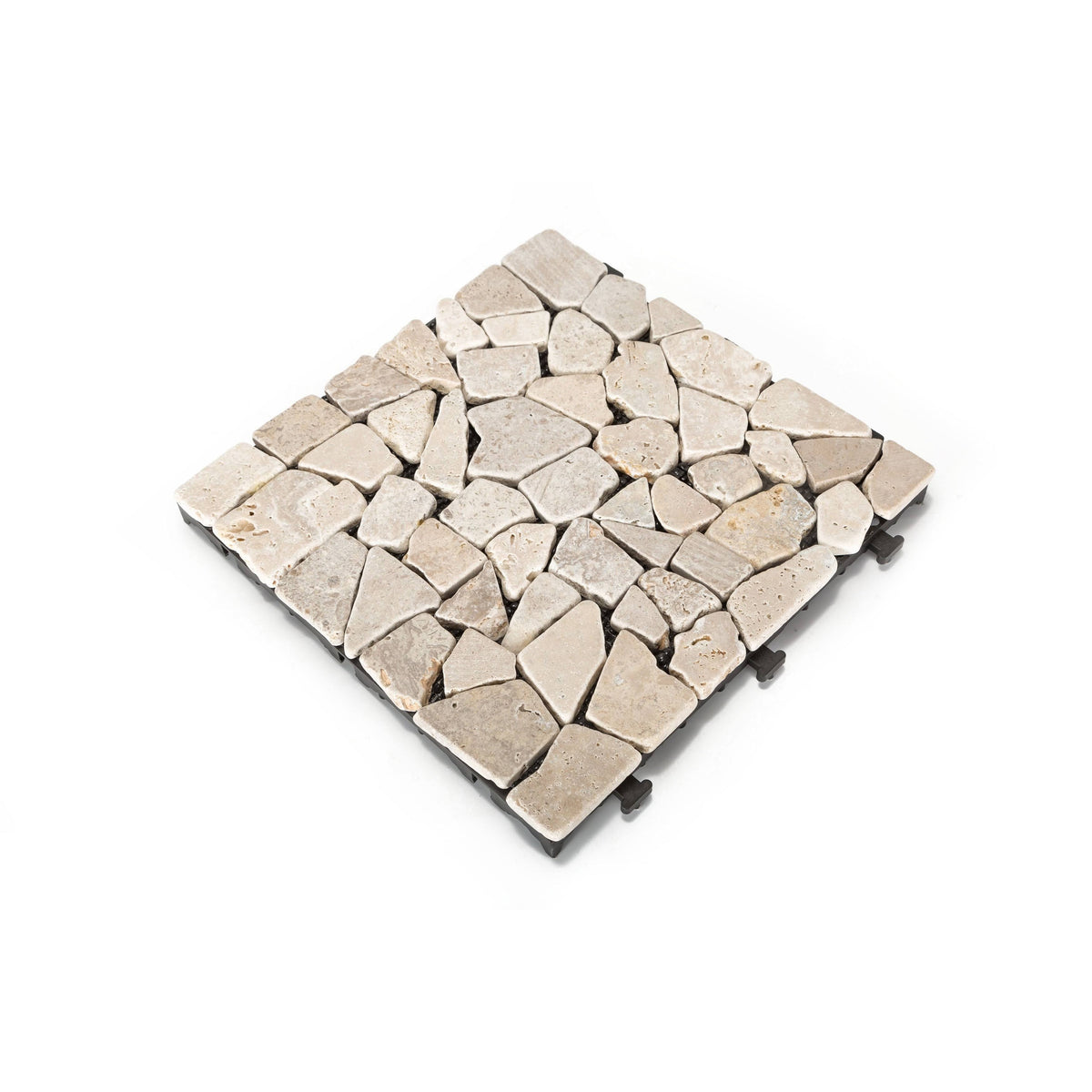 Natural Travertine Stone White Deck Tile, 6 PC Set A77881