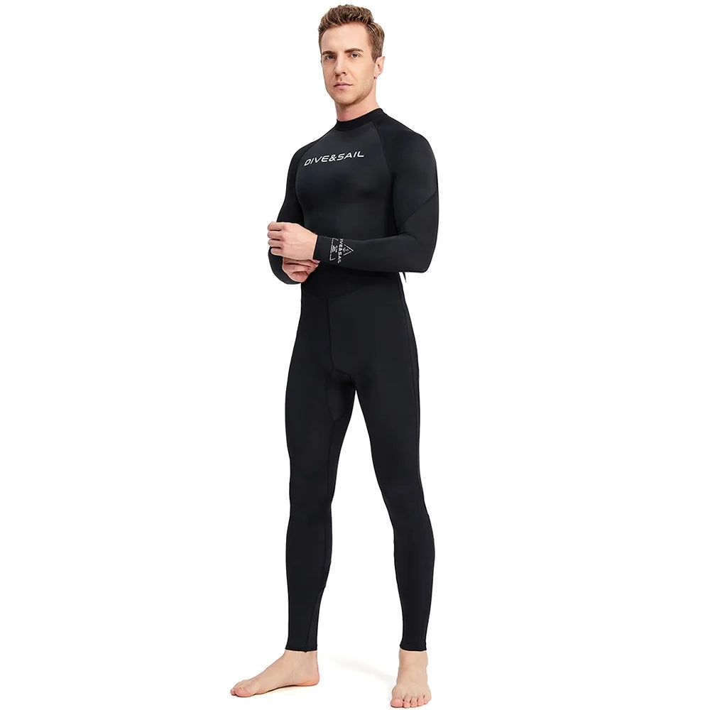 Men One Piece Swimsuit Long Sleeve Surf Suit D890