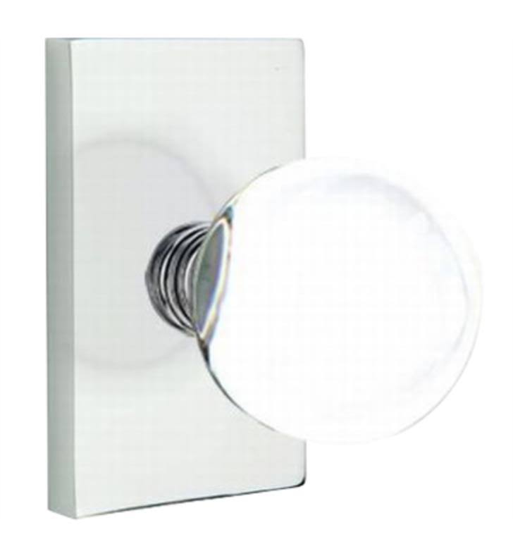 Passage Knob with Modern Rectangular Rose Finish: Oil Rubbed Bronze H159