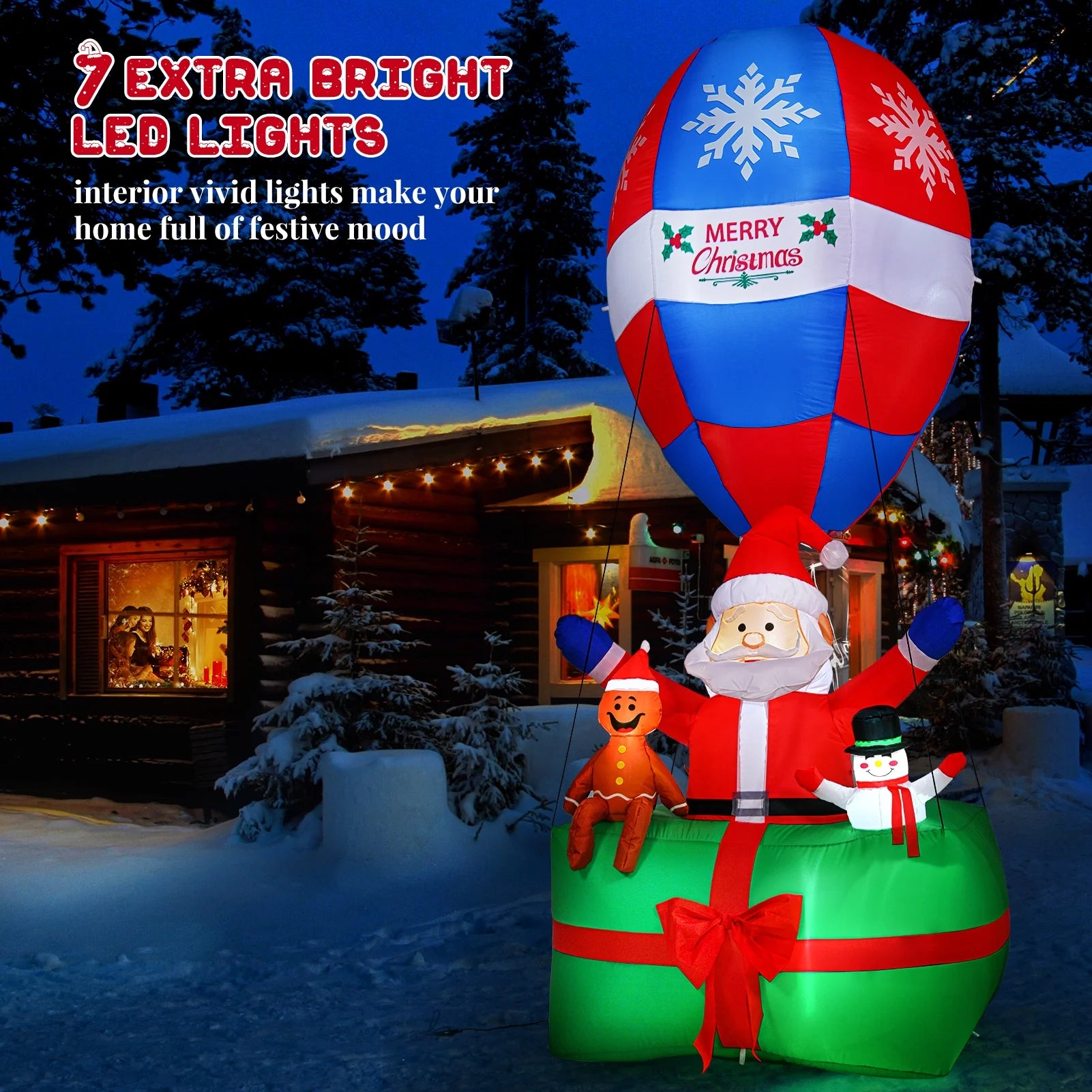LED Lighted Santa Christmas Inflatables Yard Decoration B363741