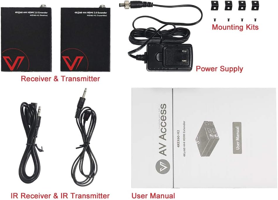 HDMI 2.0 Extender 4K@60Hz 164ft/50m, HDR10+, HDCP 2.2, IR Return & PoC O56082
