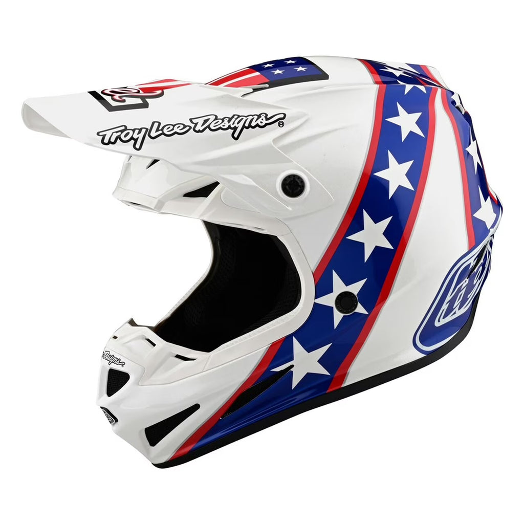 White/Blue Large Full Face Motocross Helmet J2873