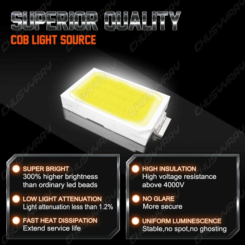 LED Headlights, H11 High Beam and H9 Low Beam, Xenon White, Pack of 4 Y893473