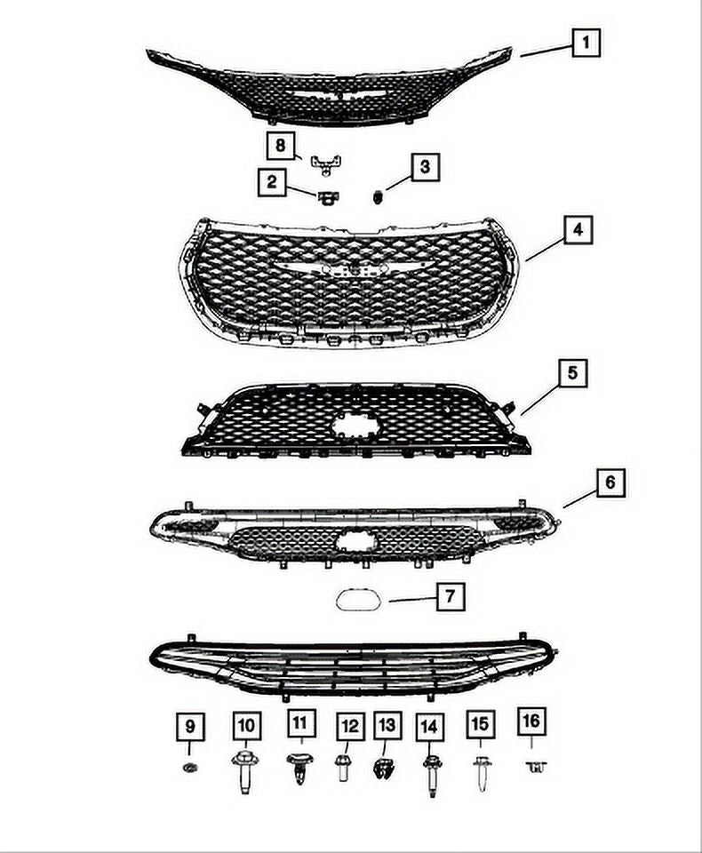 Genuine Mopar Grille Lower OE 68445671AA T875