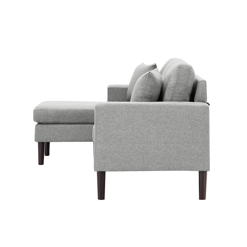Light Grey L Shape Sectional Sofa with 2 Pillows F625263