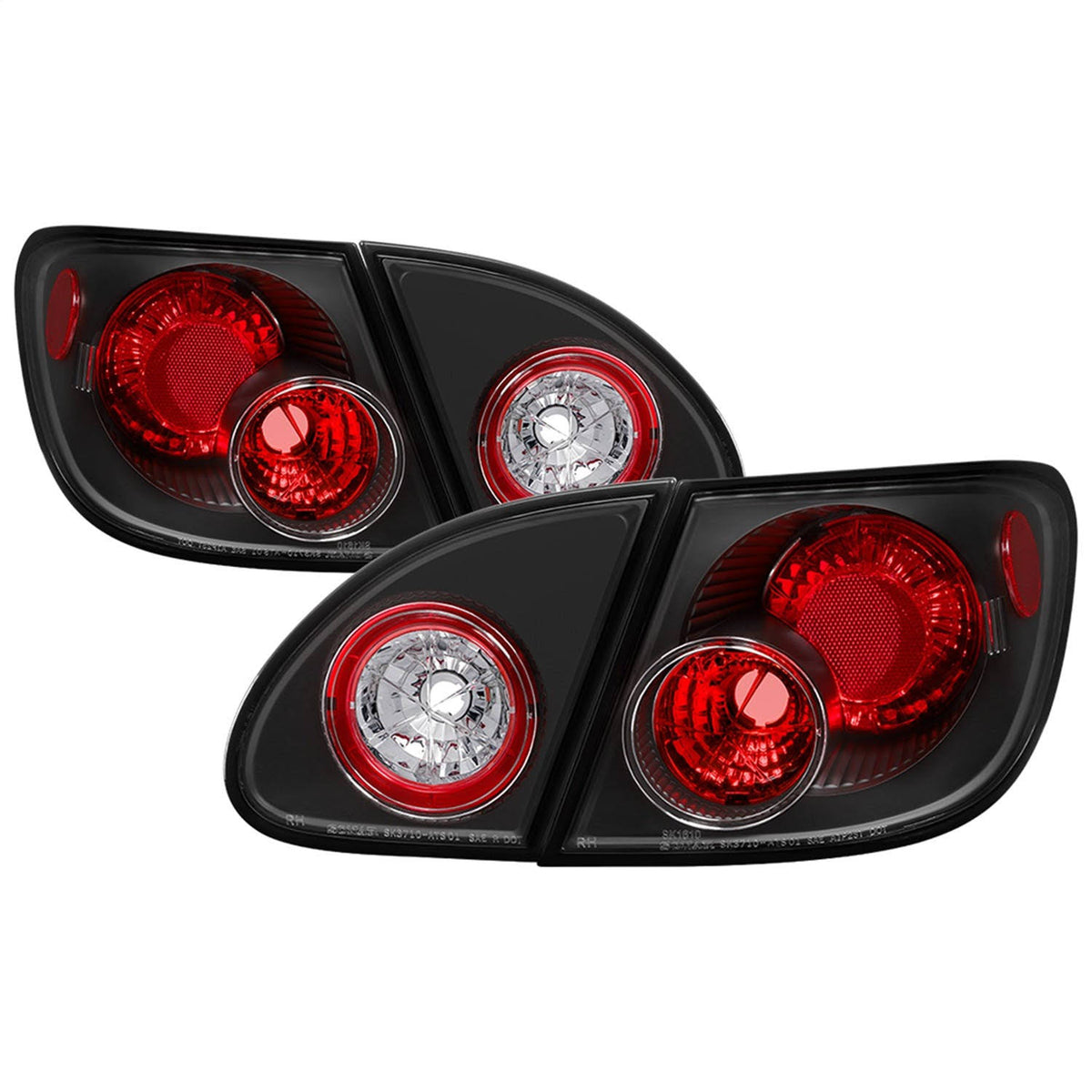 Toyota Corolla 03-08 Euro Style Tail Lights - Black D9566