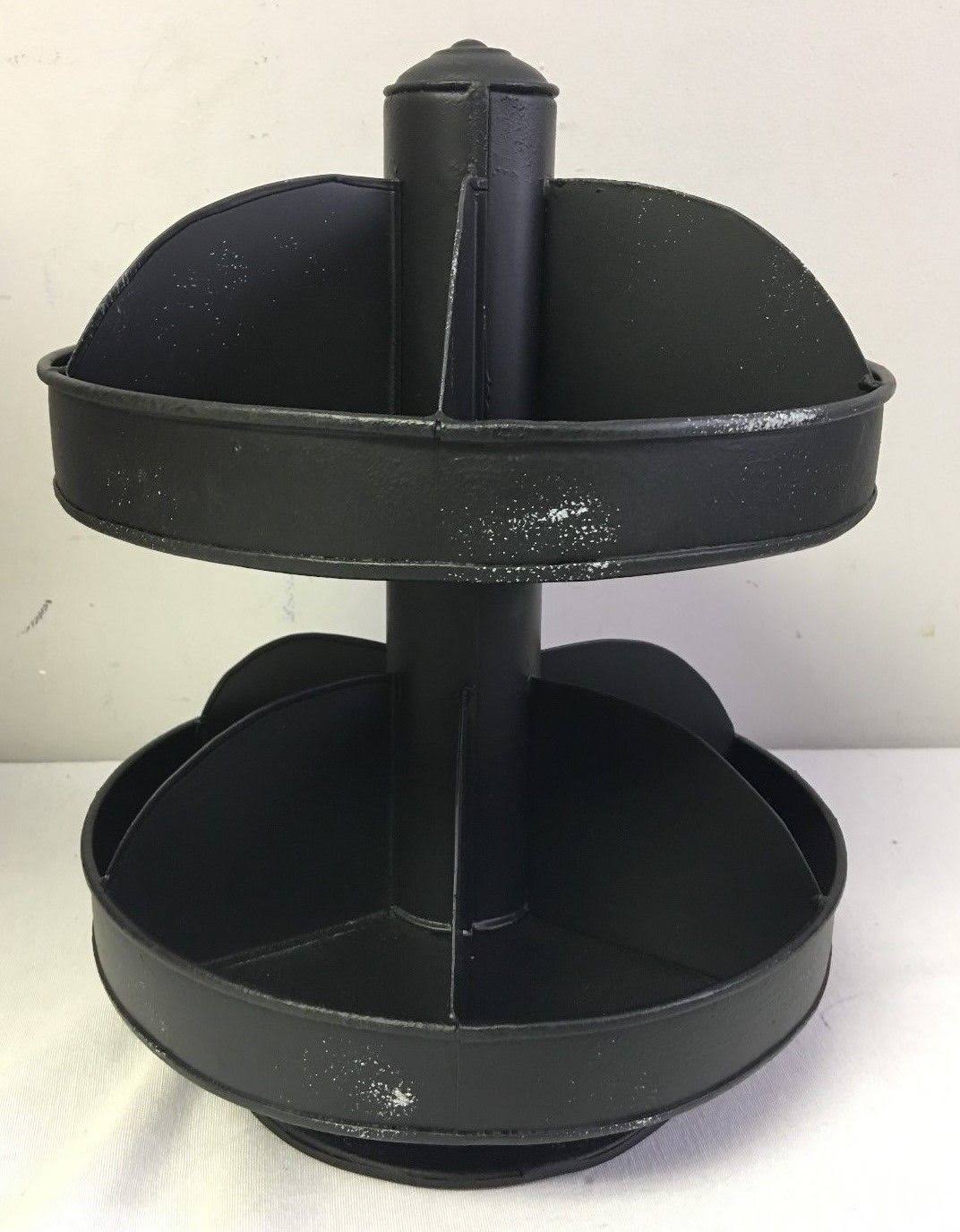 Black 2 Tier Lazy Susan Organizer Z694327