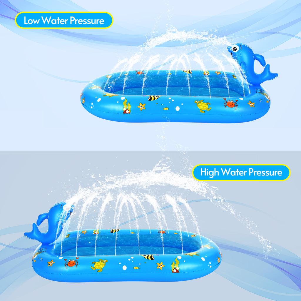 Dolphin Inflatable Sprinkler Pool 67 * 40in Q978