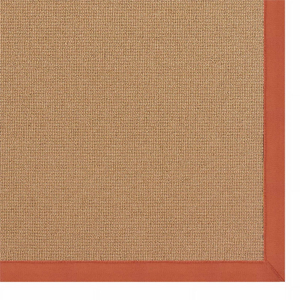 Machine Tufted Wool 8'x11' Rug in Cork Brown and Burnt Orange G477