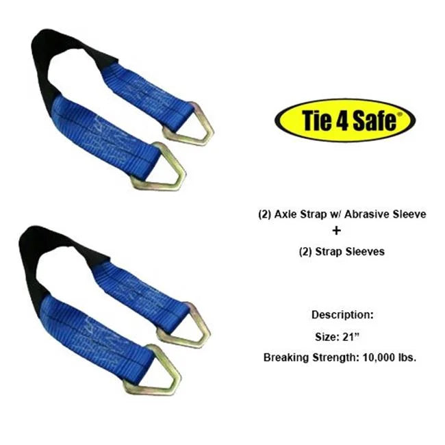 2 x 18 in. Axle Straps with Abrasive Sleeve Plus Delta Ring, Black - 12 Piece K1582