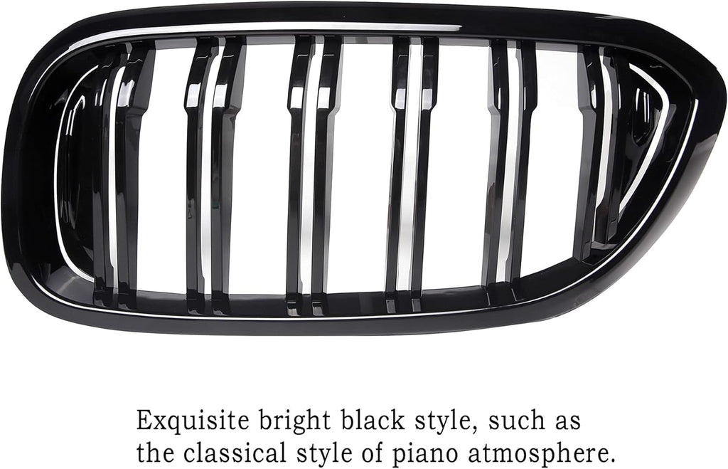 ABS Gloss Black Front Kidney Grille Grill Pack of 2 Z2780