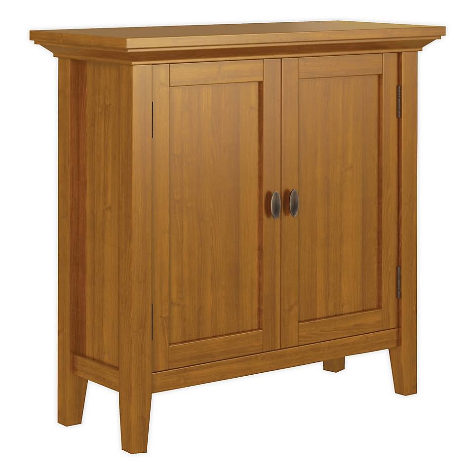Solid Wood Low Storage Cabinet in Light Golden Brown D53508