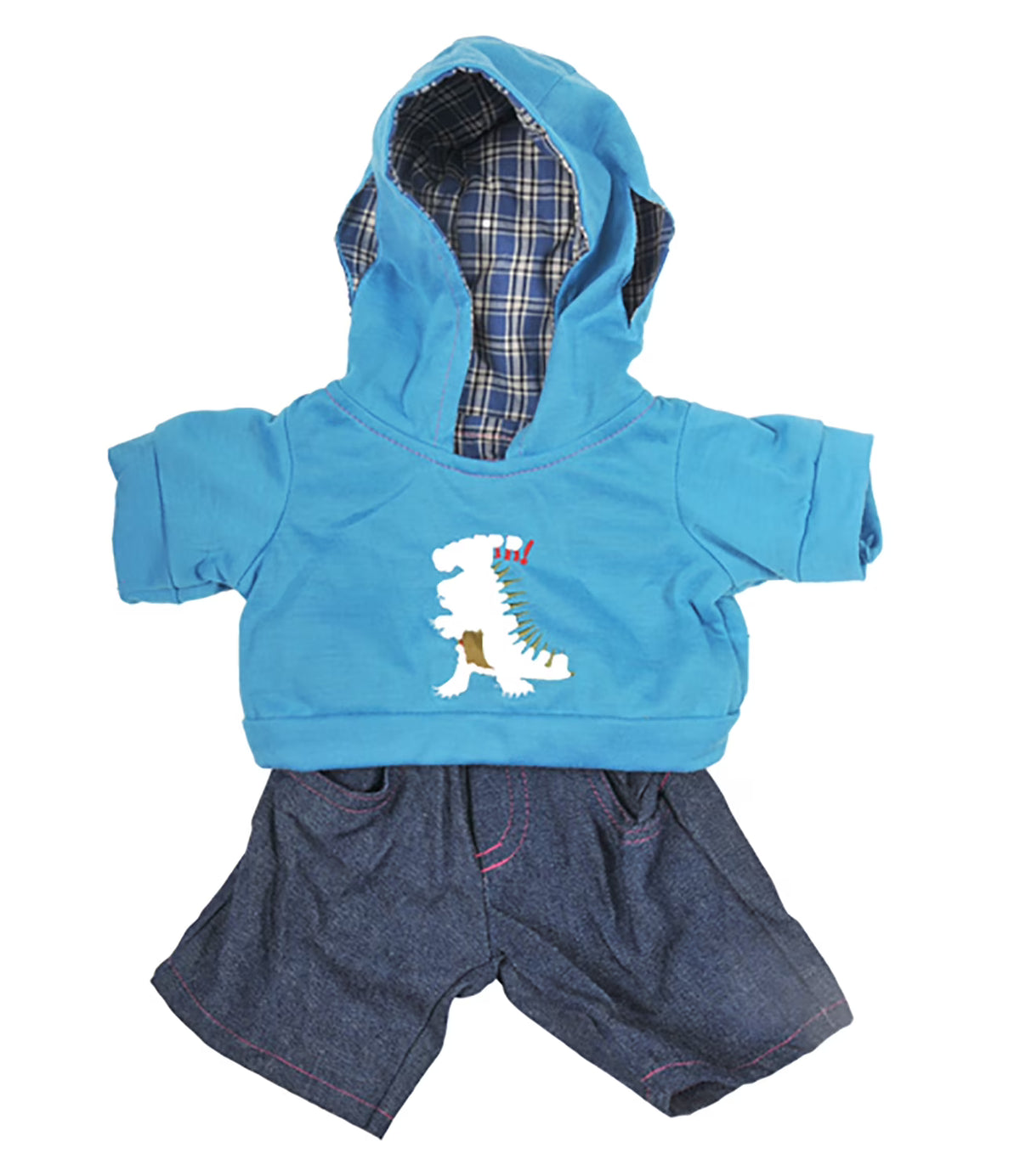Dinosaur Hoodie with Jeans Outfit for 14" - 18" Stuffed Animals M430741