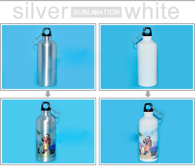 60pcs White Aluminum Sports Bottle 500ml with Individual Box Z58285