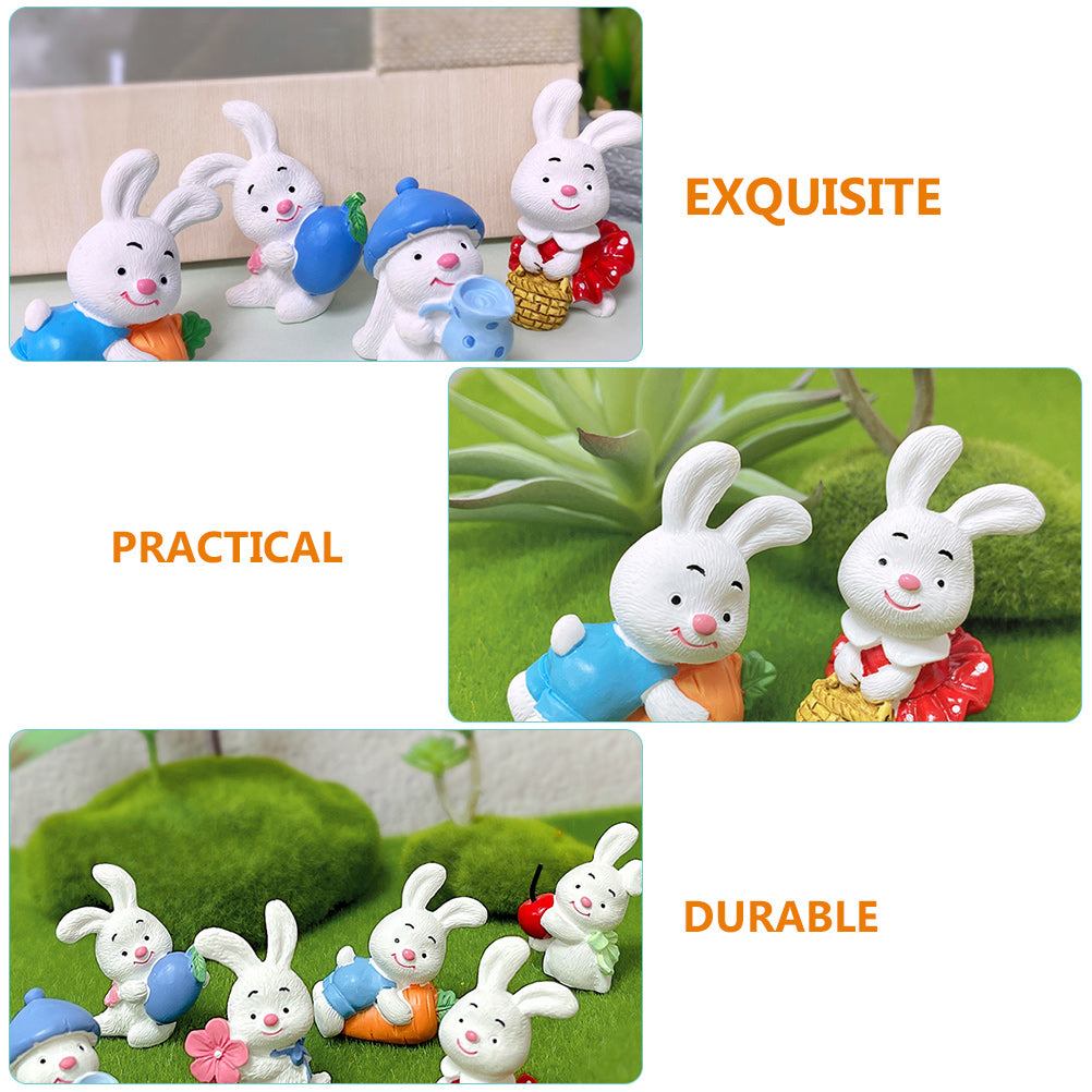 12 Pcs Resin Rabbit Ornament Mini Dollhouse Accessories J893
