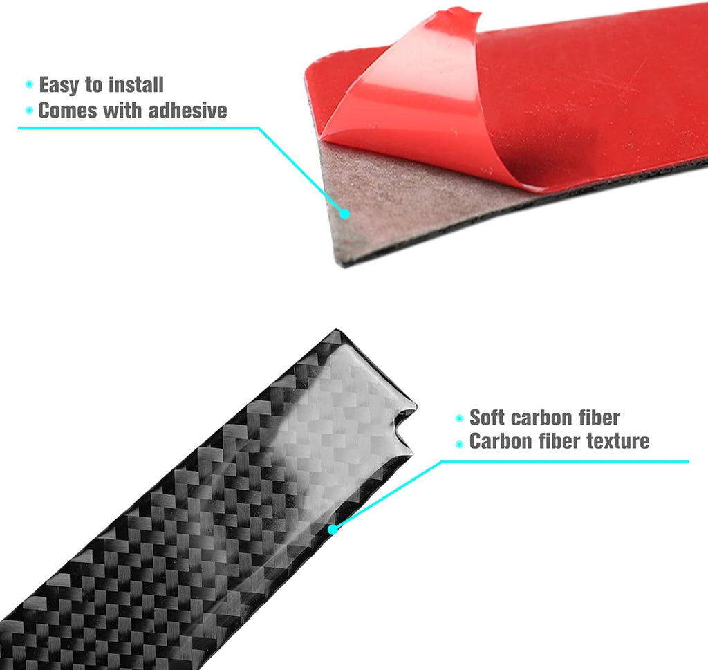 5PCS Real Carbon Fiber Center Console Dashboard Panel Cover Trim Sticker S947494