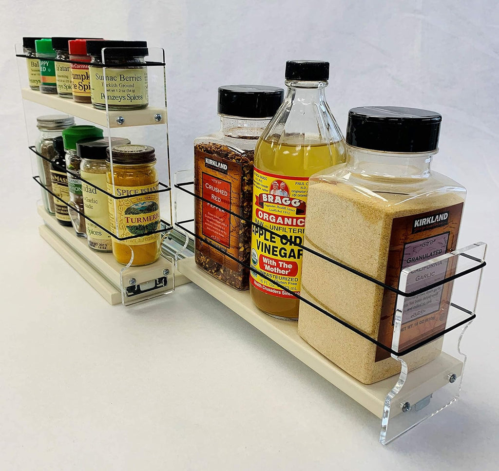Combo 2 Tier Spice Rack Drawer and Storage Organizer Drawer L791