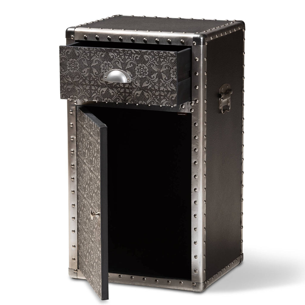 Silver Metal Accent Cabinet F42133