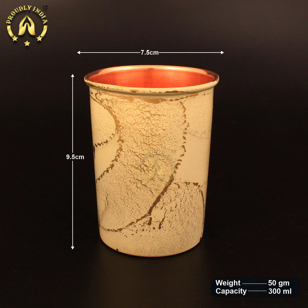 White Copper Water Bottle 1 Liter with 2 Glasses J242324