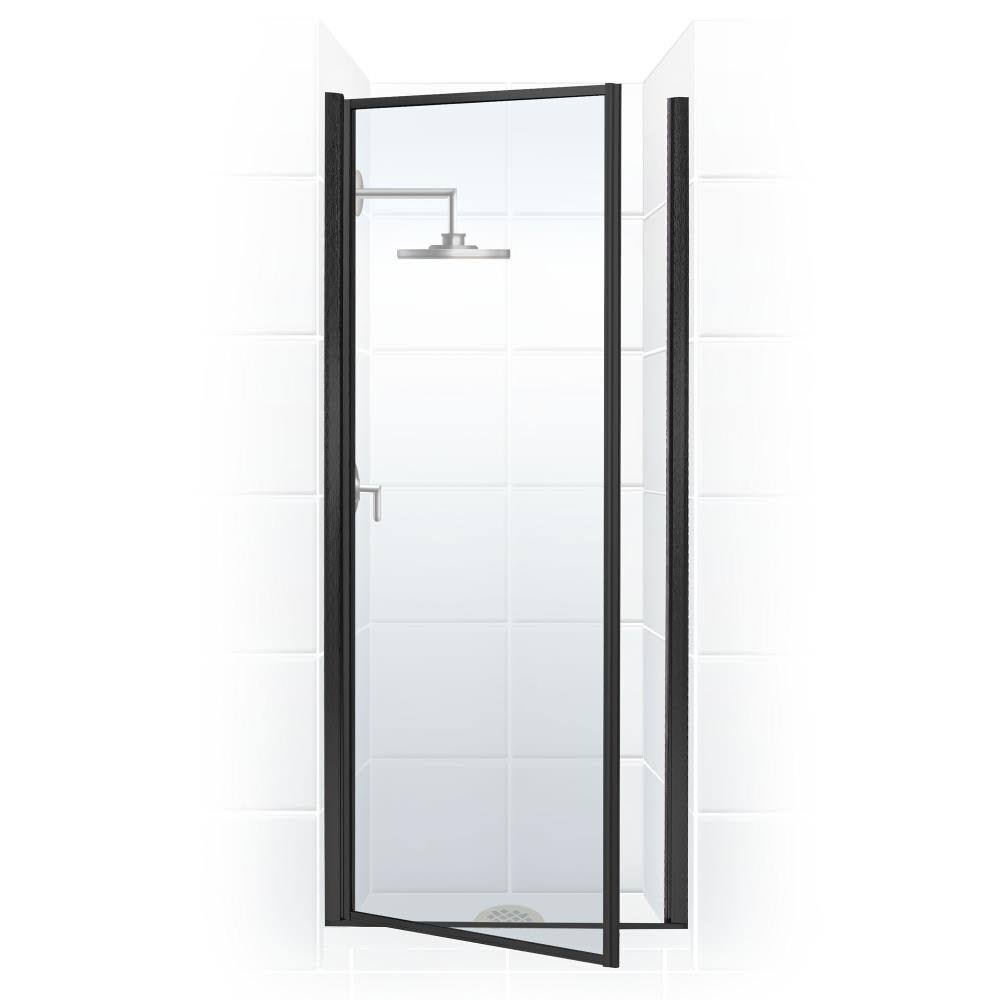 36x22 x 64x22 Framed Hinge Shower Door in Black Bronze S1131