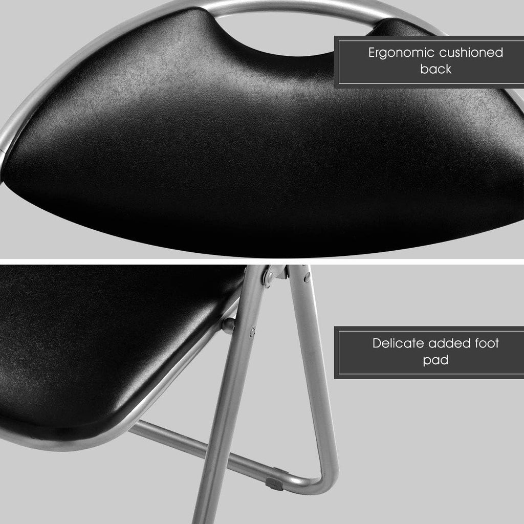 6 Pack Aluminum Folding Chairs with Padded Seats and Carrying Handle, Black L322