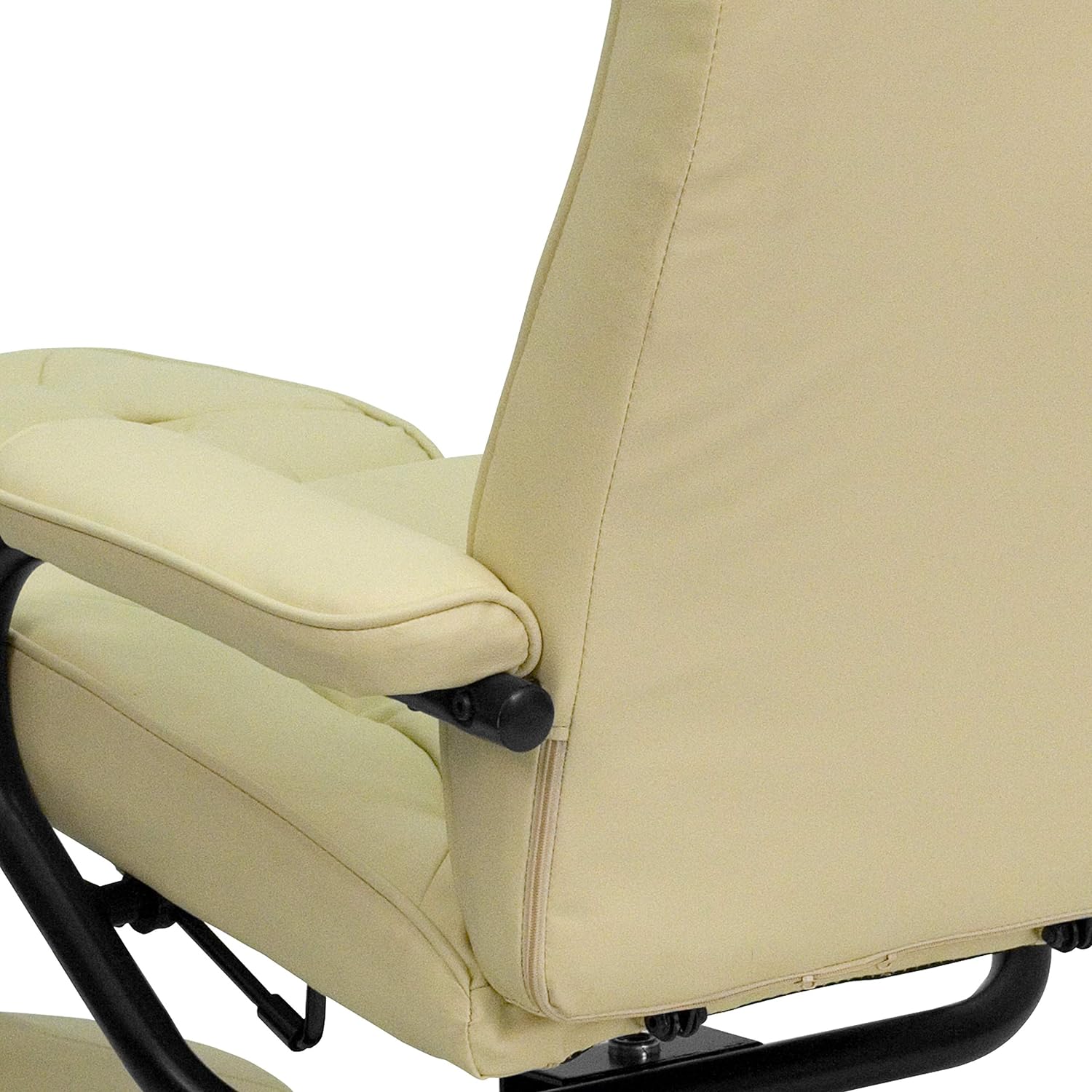 Cream Leathersoft Recliner/Ottoman H1179