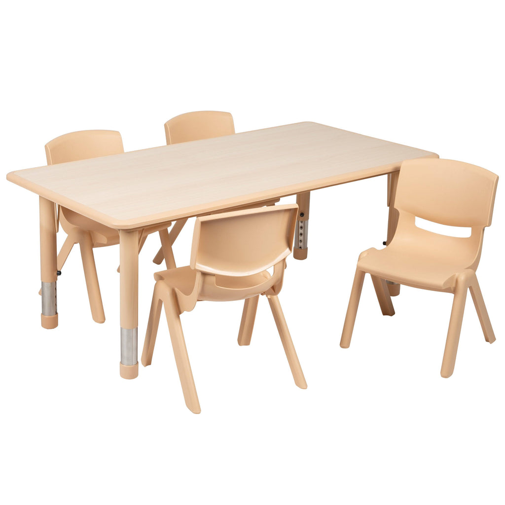 Red Height-Adjustable Plastic Pre-School Activity Table Set C696