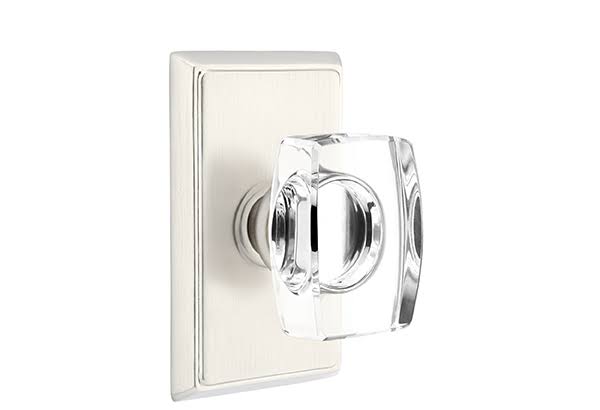 Windsor Crystal Knob Privacy Set Satin Nickel Y786