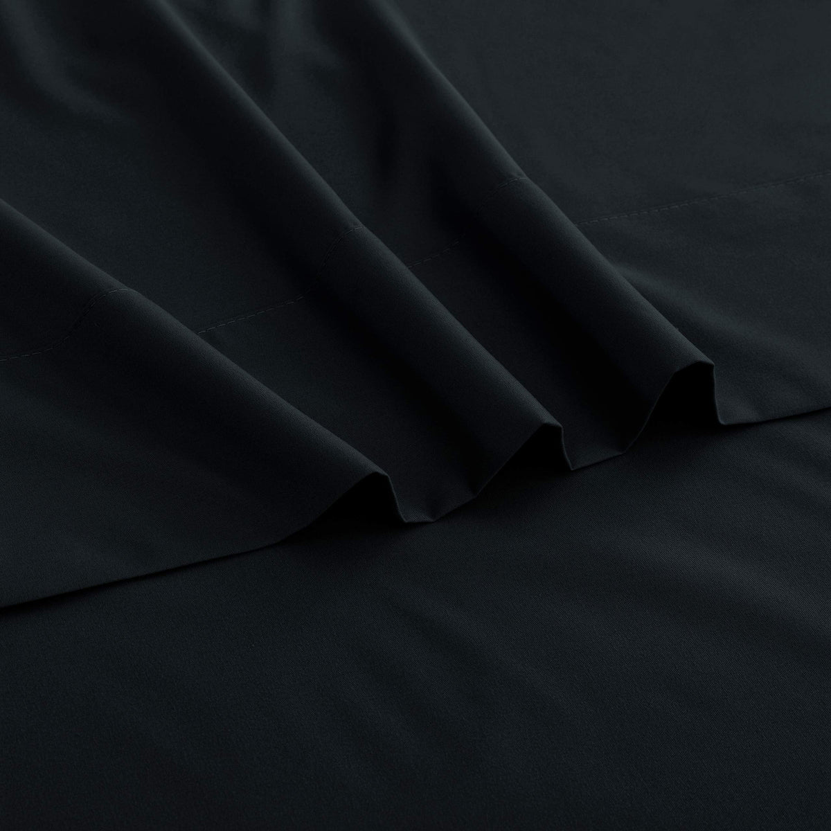 Queen Size Flat Sheet Black Microfiber K701
