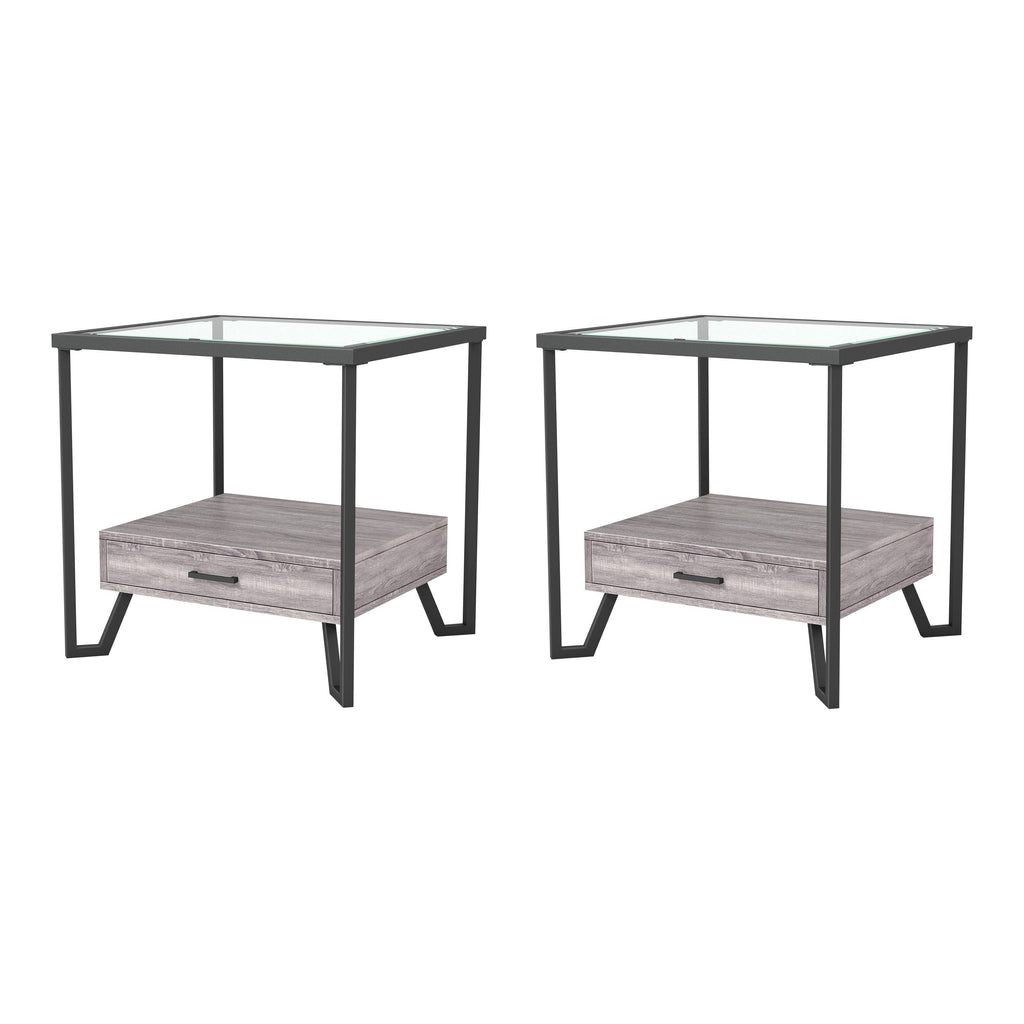 Grey 1-Shelf End Table - Set of 2 W42312