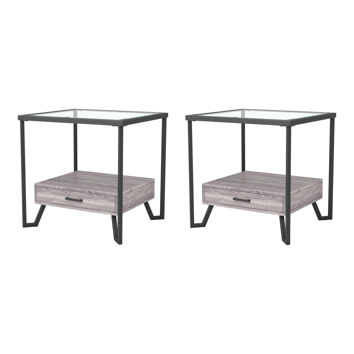 Grey 1-Shelf End Table - Set of 2 W42312