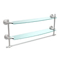Two Tiered Glass Shelf with Towel Bar - Satin Chrome - 24 inch M95302