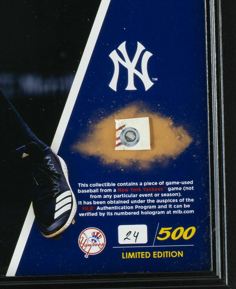 Framed 15x17 New York Yankees Collage with Game Used Baseball Piece T898