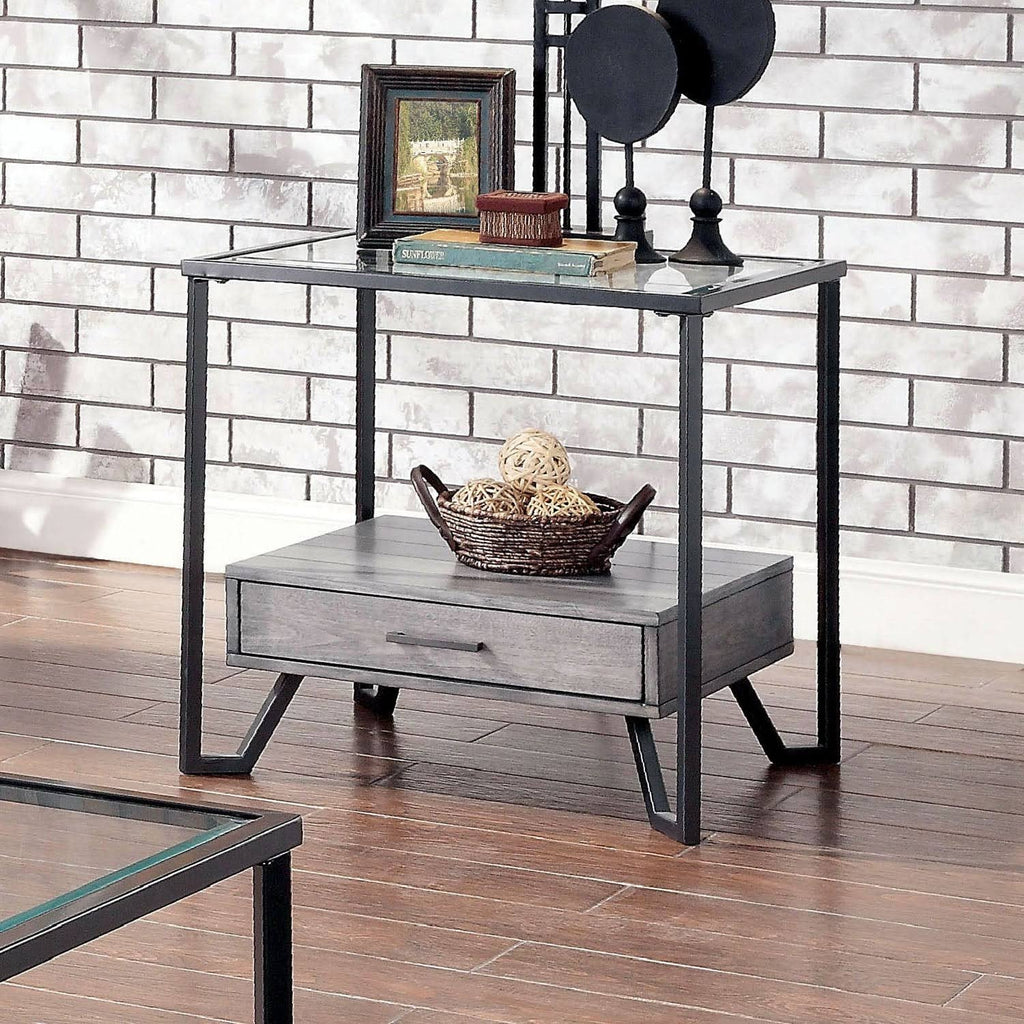 Grey 1-Shelf End Table - Set of 2 W42312