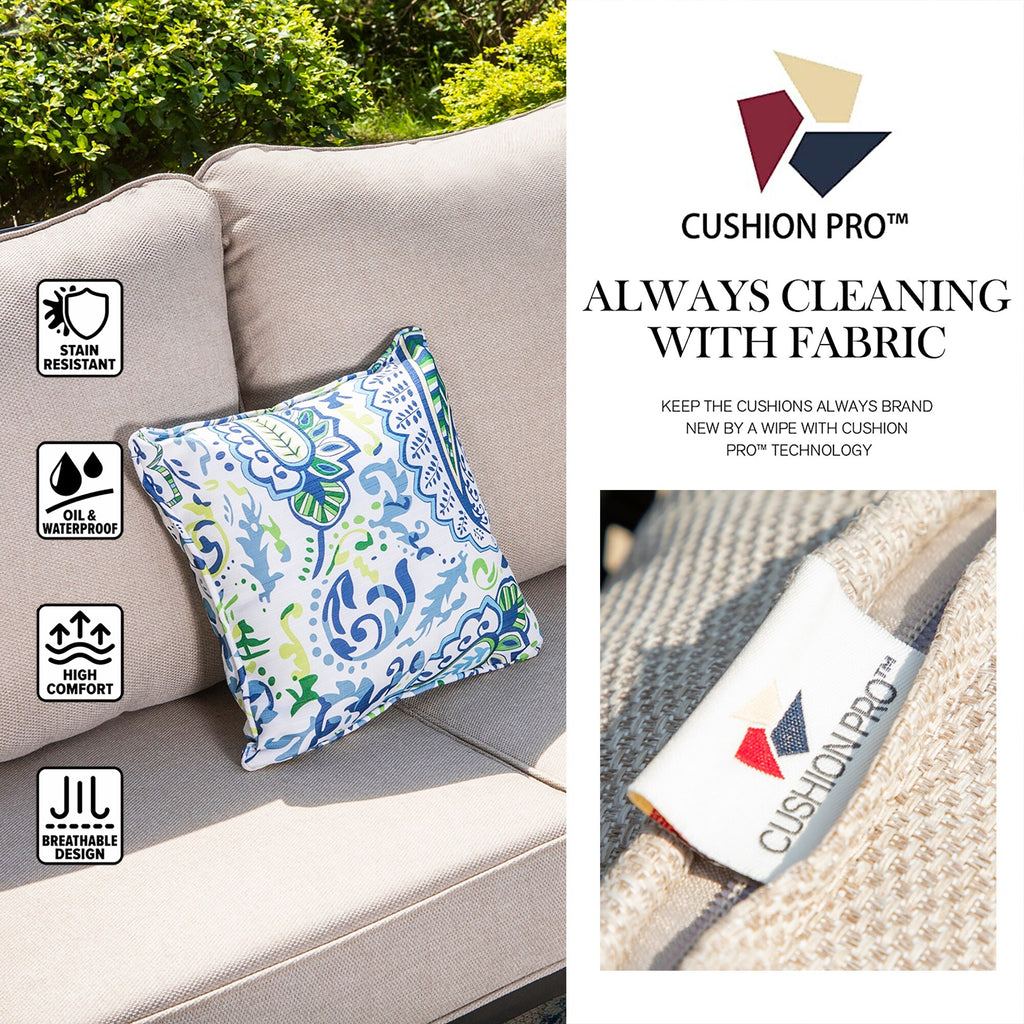 6-Piece Patio Conversation Set with Sofa, Ottoman and Coffee Table P2367