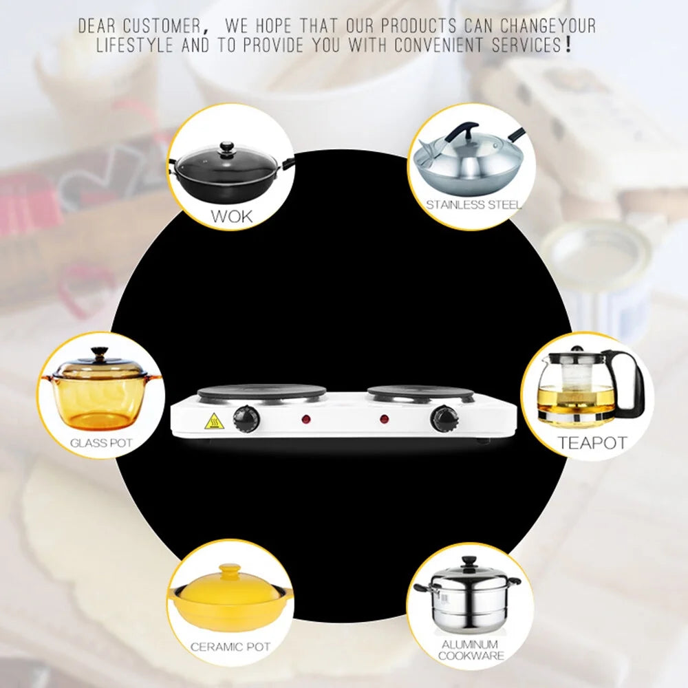 2000W Double Disc Flat Burner Electric Stove X298