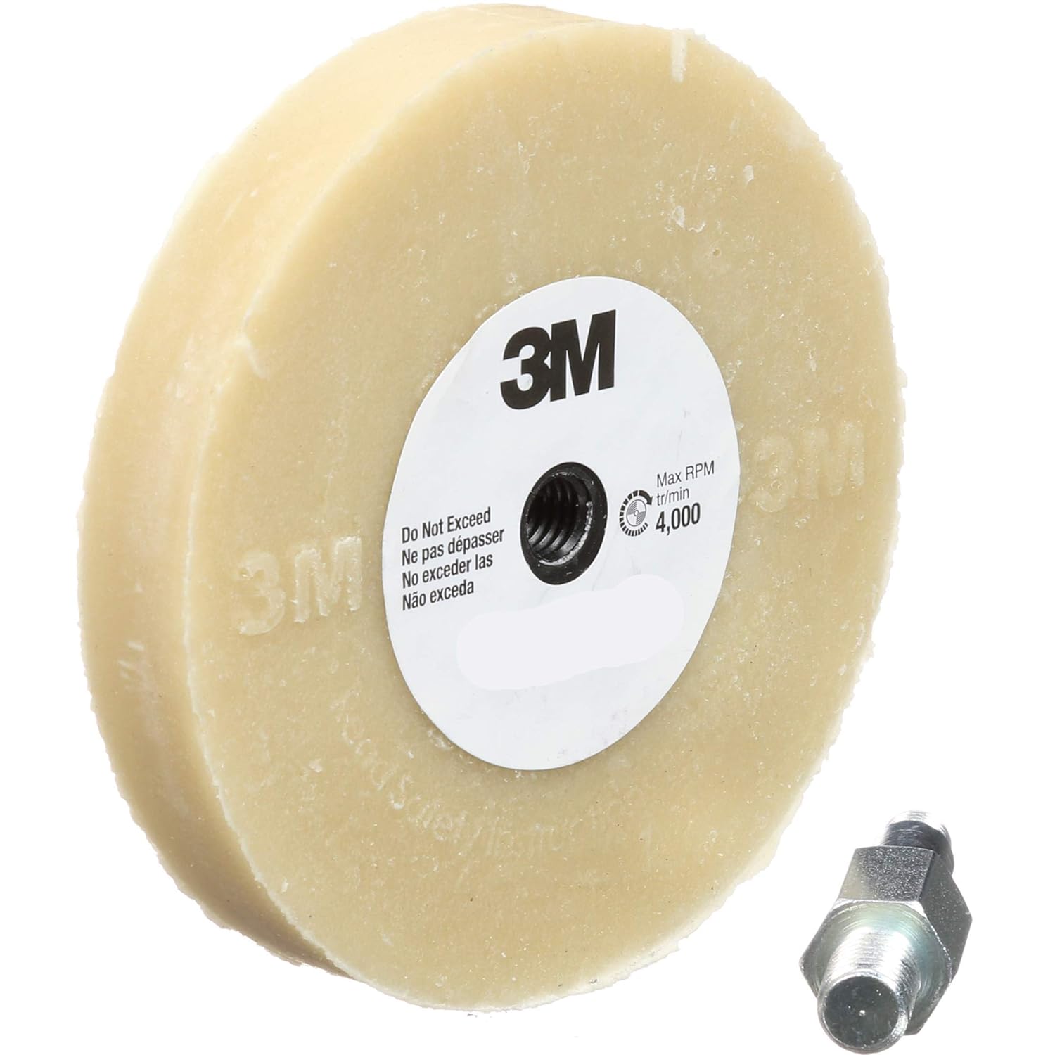 Adhesive Remover Eraser Wheel 4” diameter x 5/8” thick 3/8-16 threaded mandrel L96801