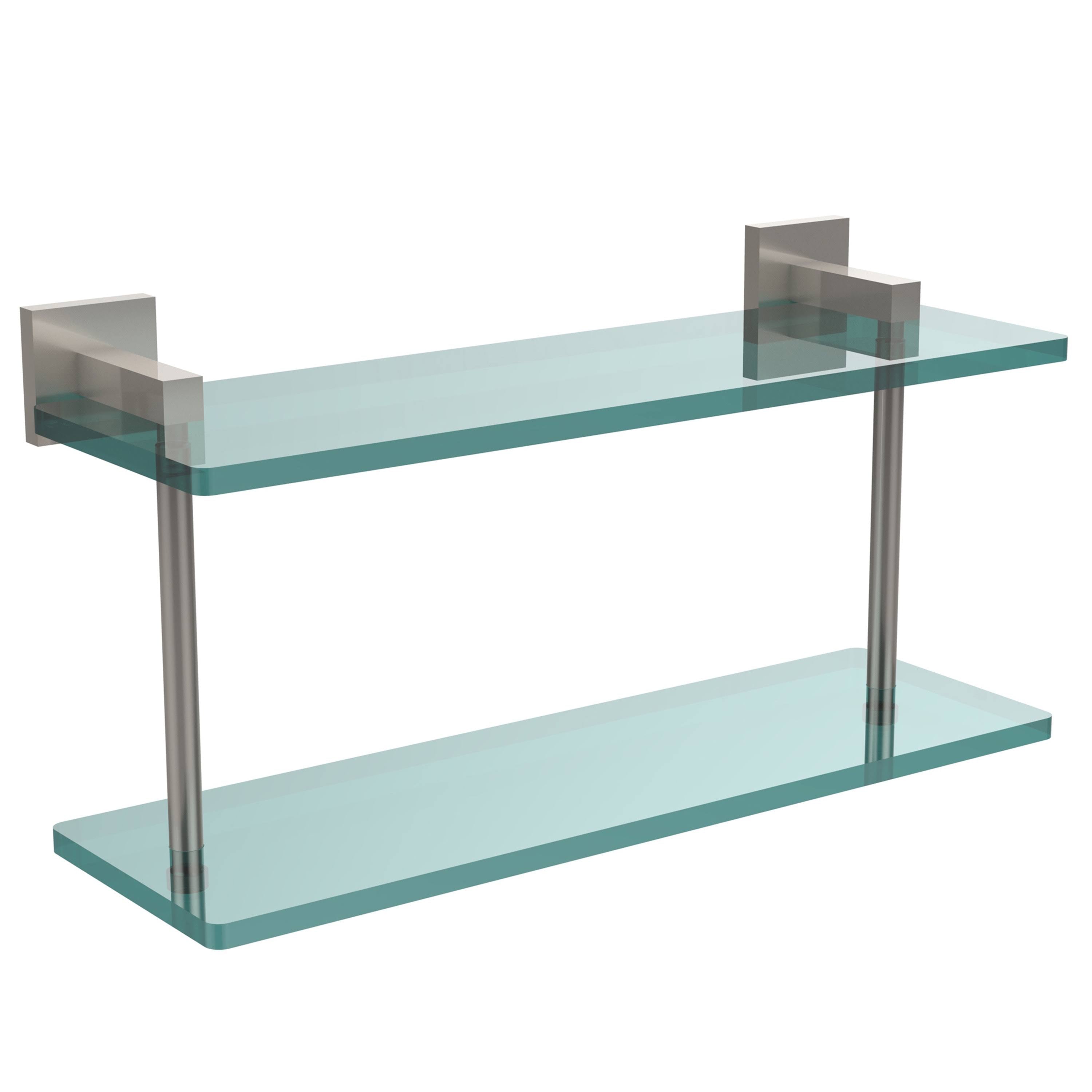 Polished Chrome Two Tiered Glass Shelf R473749