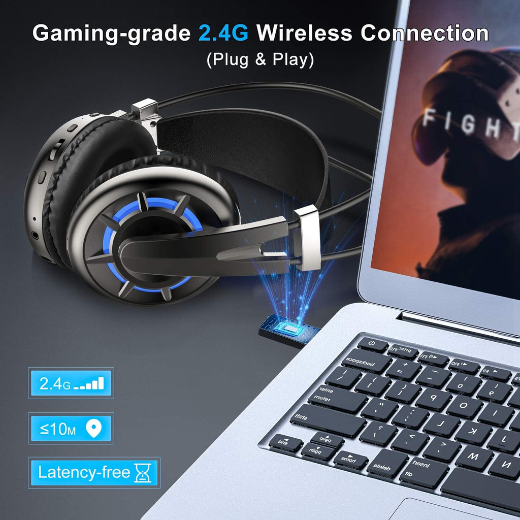 Wireless Gaming Headset with Detachable Noise Canceling Microphone, Pack of 2 H404