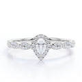 10K White Gold Pear Cut Diamond Engagement Ring O348369