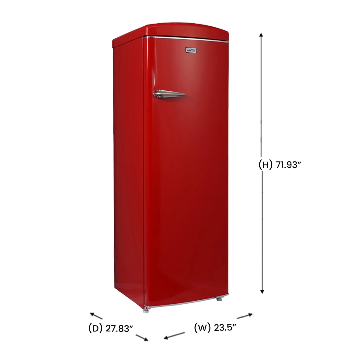 Red Classic Retro Upright Freezer Frost Free O35200