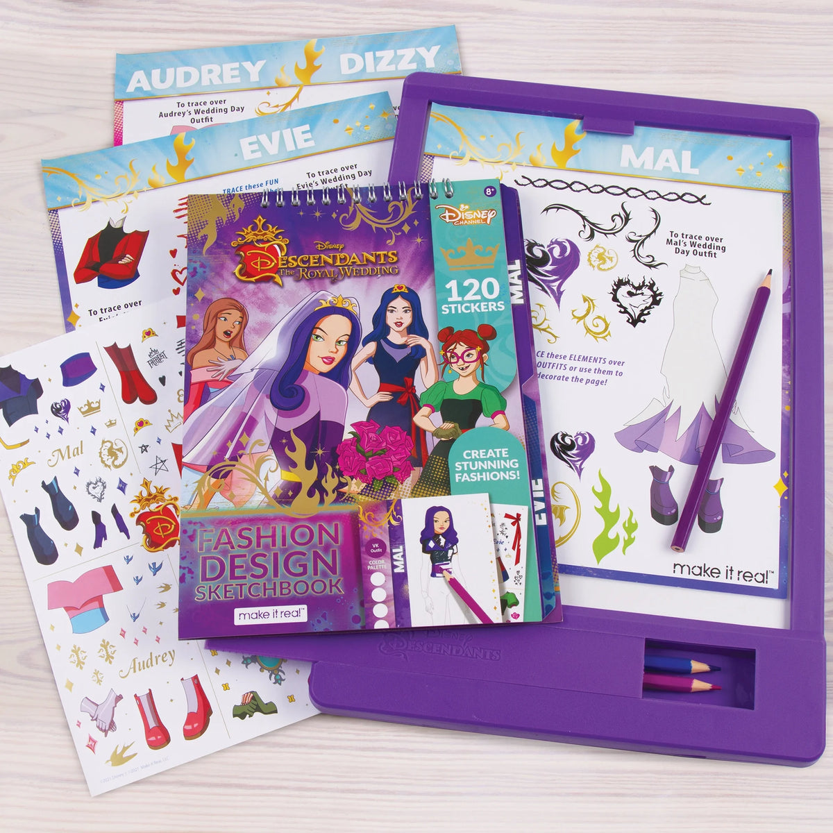 9 Piece Light Table & Sketchbook Set with Stickers & Coloring Pencils S225