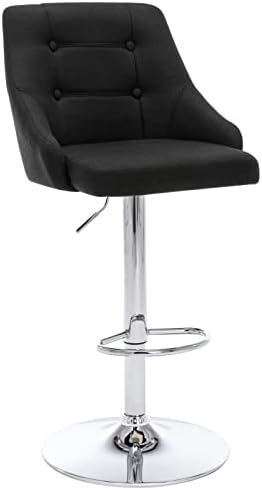 Yellow Adjustable Fabric Swivel Barstool with Back D33174