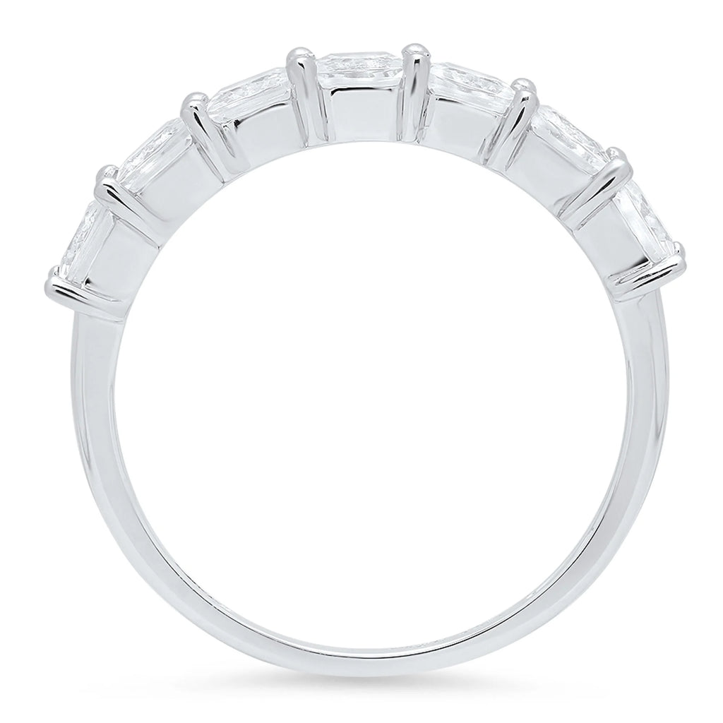 2.03 ct Princess Cut Natural Diamond VS1-VS2 J-K 18K White Gold Eternity Ring X460