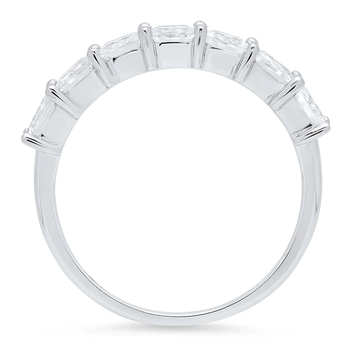 2.03 ct Princess Cut Natural Diamond VS1-VS2 J-K 18K White Gold Eternity Ring X460