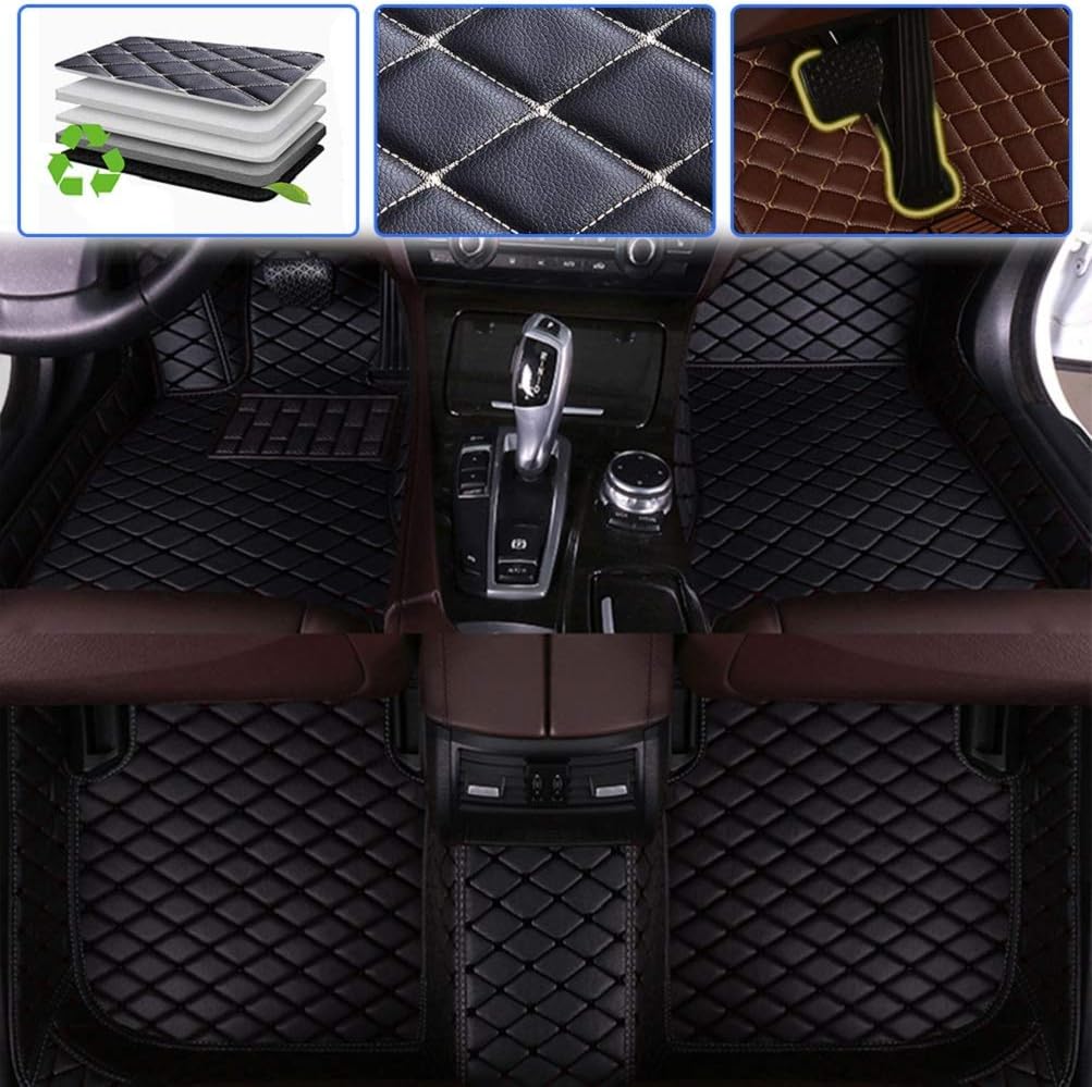 Beige Leather Car Floor Mats Front & Rear Set J834