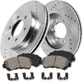 FRONT 287mm 6 Lug Rotors + Ceramic Brake Pads + Clips N21515